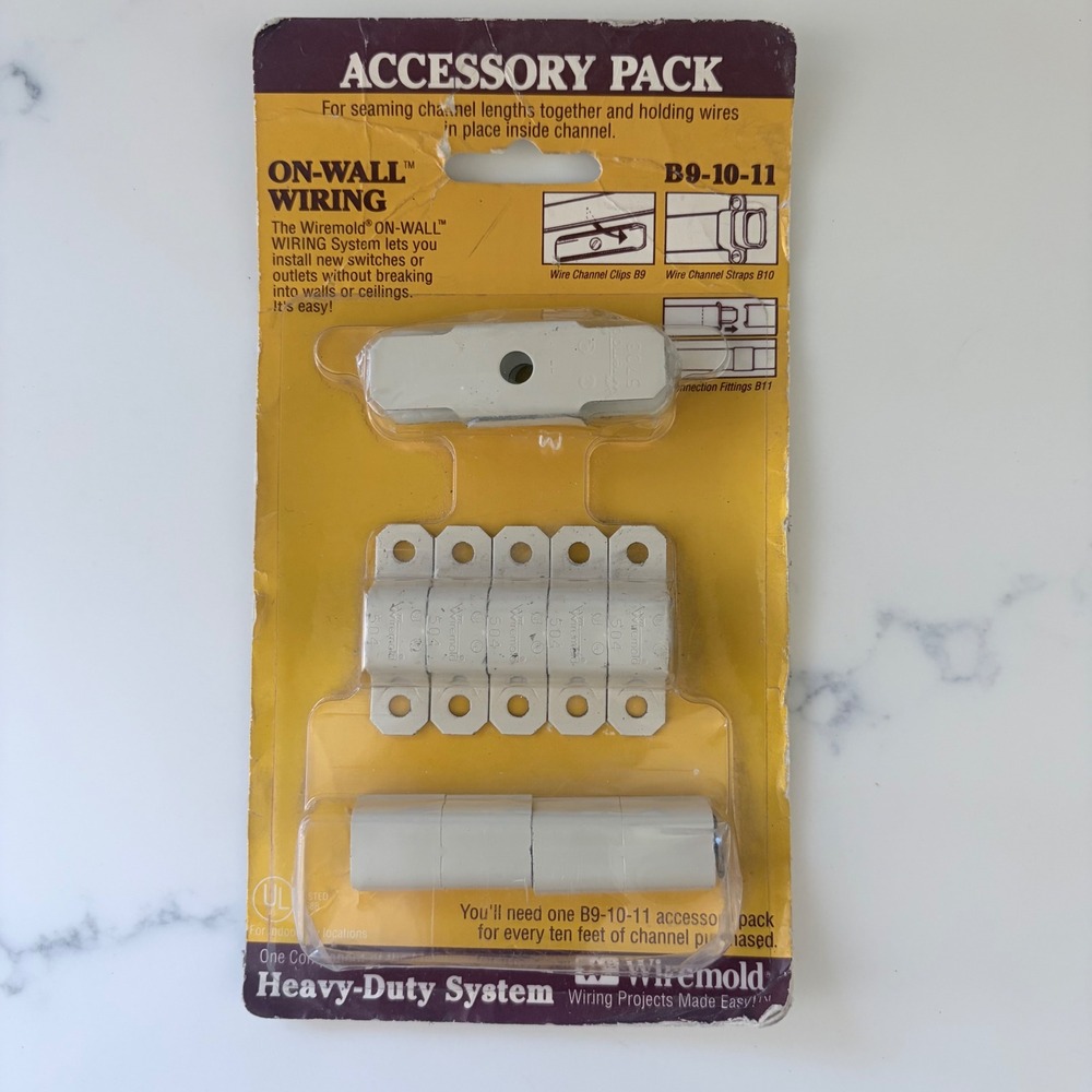 Wiremold ON-WALL WIRING Accessory Pack B9-10-11 Heavy-Duty Metal System Vintage
